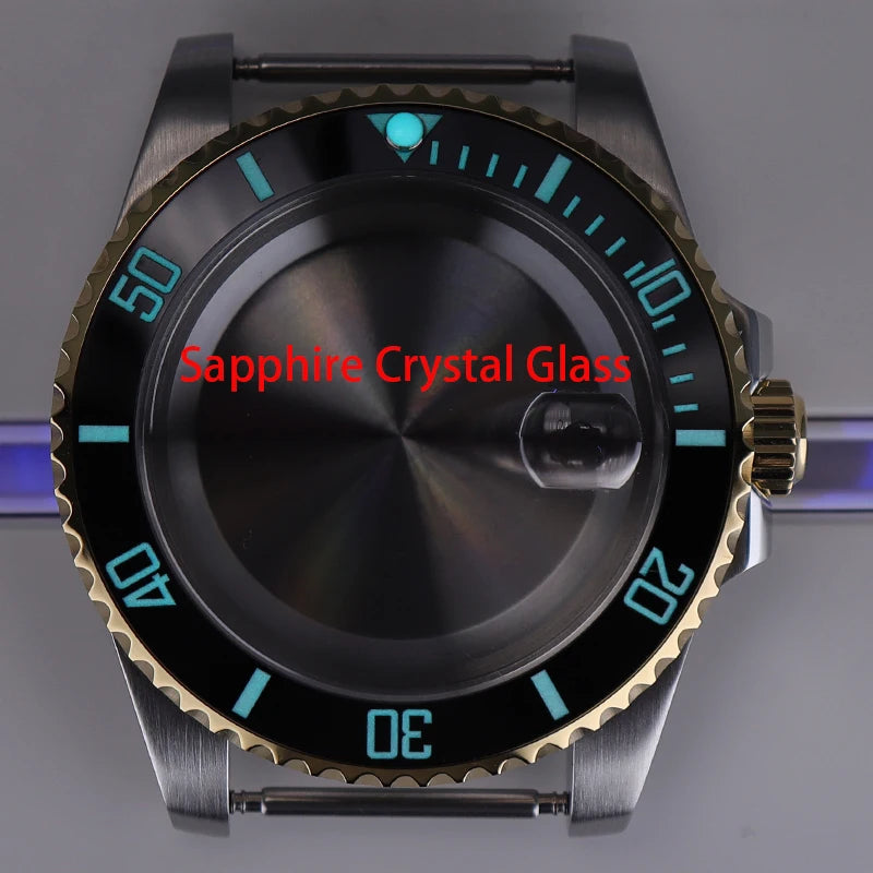 40mm Watch Case Ceramic Bezel Sapphire For NH35/36 Miyota 8215 Eta 2824 PT5000