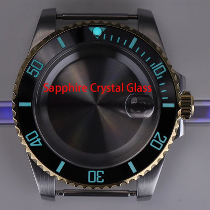 40mm Watch Case Ceramic Bezel Sapphire For NH35/36 Miyota 8215 Eta 2824 PT5000