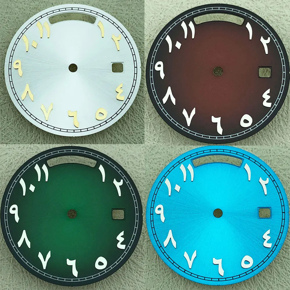 Modified 31mm Arabic Dual Calendar Watch Dial Suitable For 8285 Movement