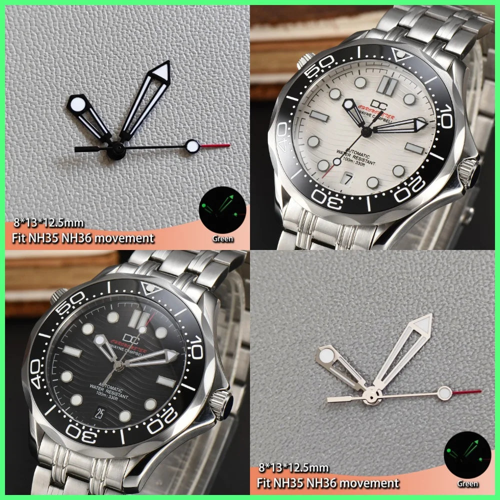 Luminous Green Watches Hands for NH35 NH36 Series ETA 2836 2824 Miyota 8205 8215