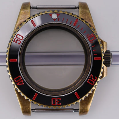 40mm Bronze SUB Watch Case Bezel For NH35/36 GMT NH34/38 4R36 Sapphire Crystal