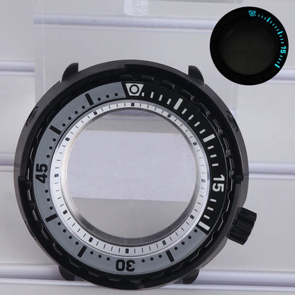 47mm Watch Case C3 Luminous Bezel For NH35 NH36 NH38 4R36 Modified Tuna Can