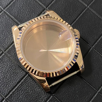 36/39mm Rose Gold Case Oyster Watch Case with Sapphire Crystal for NH35/NH36/4R