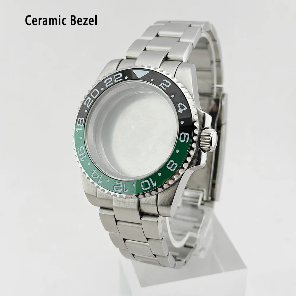 40mm Watch Case Ceramic Bezel SUB Bidirectional Rotating Bezel For NH34 GMT