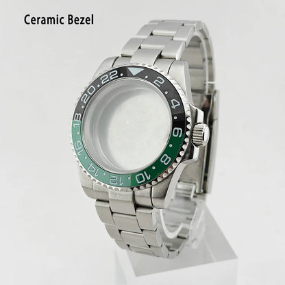 40mm Watch Case Ceramic Bezel SUB Bidirectional Rotating Bezel For NH34 GMT