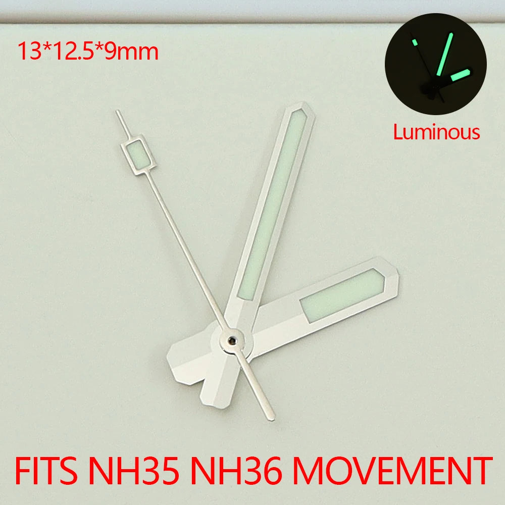 Green Luminous Watch Hands For NH35 NH36 Movement Modified Black Tiger Pointer