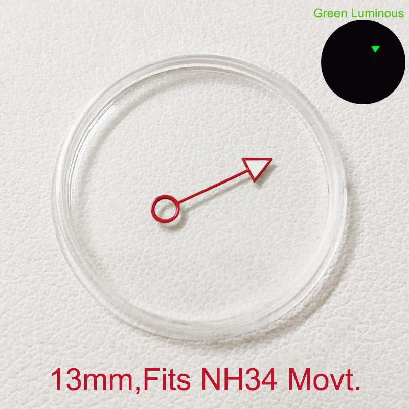 GMT Watch Hands Fit For NH34 NH35 NH36 Movement C3 Green Luminous Watches Parts