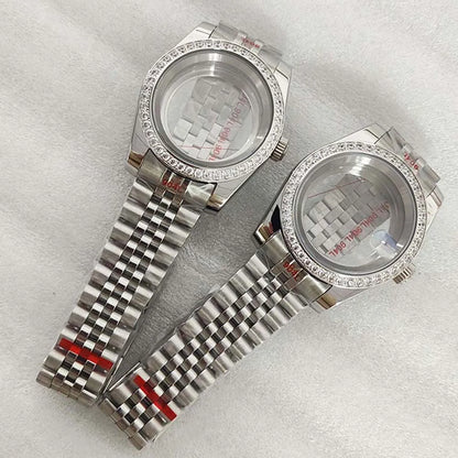 39/36mm Watch Case Set Sapphire Glass Transparent Back Cover for NH35 NH36 4R 7S