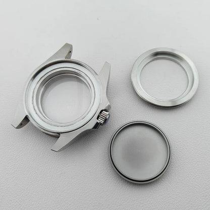 42.8mm Watch Cases Sapphire Both Side Curved Glass Ceramic Bezel For NH34/36/38