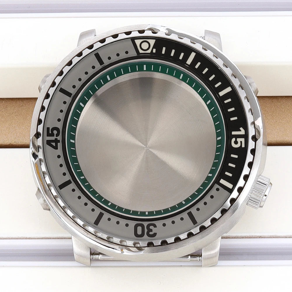 43mm Watch Case For NH34 NH35 NH36 NH38 Tuna Sapphire Crystal Luminous Bezel