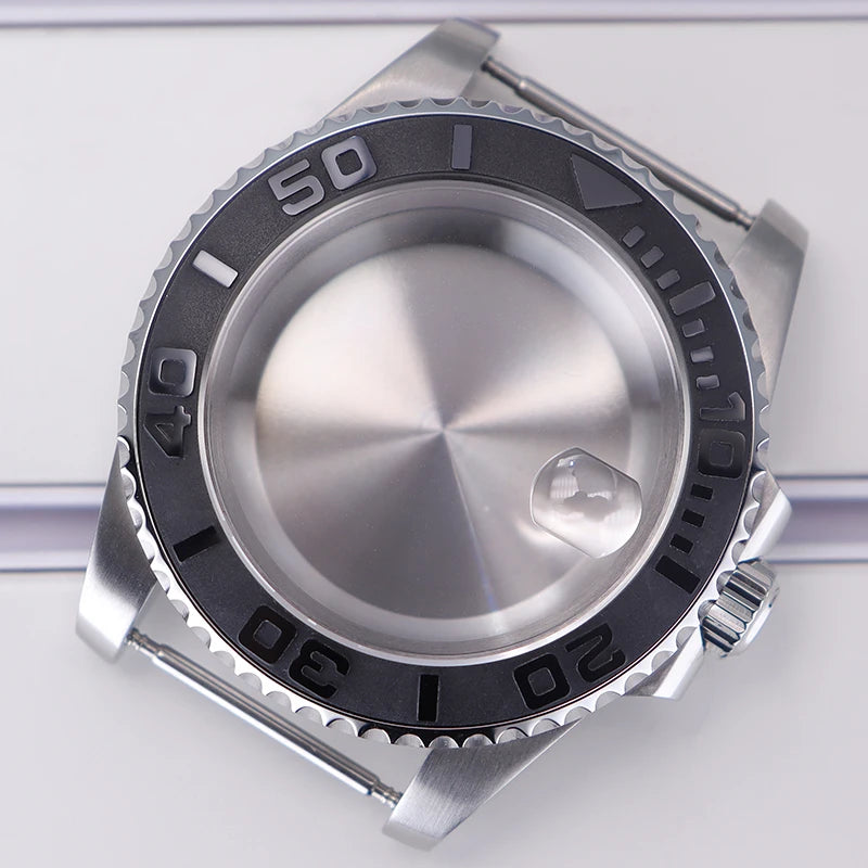 40mm Watch Cases Rubber Strap Sapphire For NH34/35/36/70 4R36 Miyota8215 Eta2824