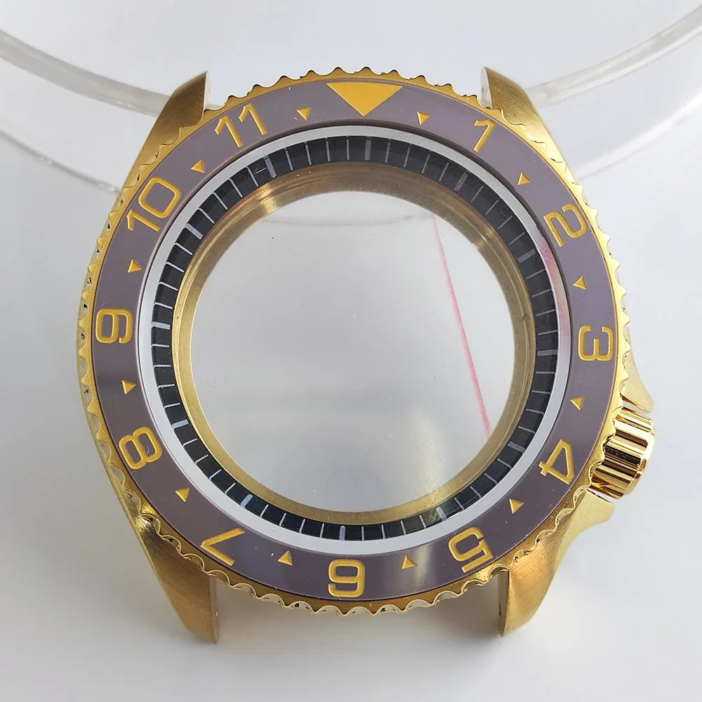 Plane Sapphire Glass Ceramic Bezel Stainless Steel Watch Case Fit NH 35 NH36 Movement High End Waterproof Watch Case