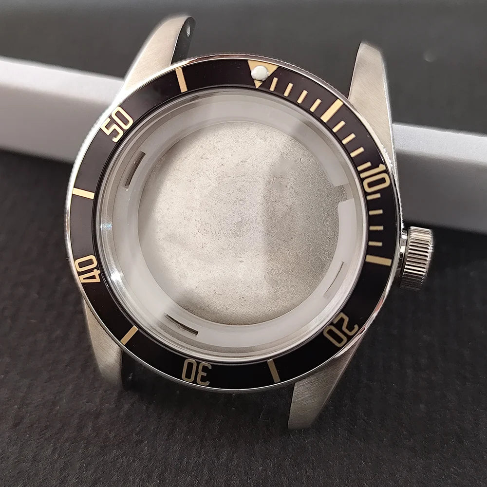 41mm For 8215 Watch Stainless Steel Case For 39.5mm Bezel Sapphire Glass Cases