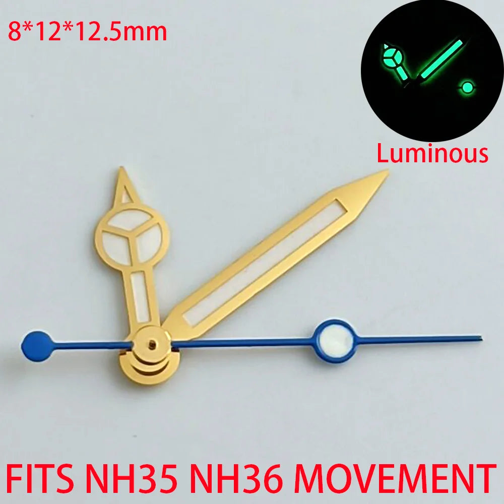 Watch Hands Blue Green Luminous Hands Fit NH 35 NH36 ETA 2836 2824 Miyota 8205 8215 Movement