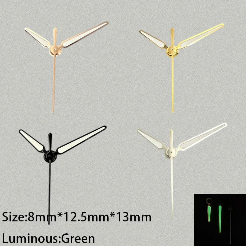 Modified Pilot Green Luminous Watch Hands Pointers for NH35/NH36/4R/7S Movement