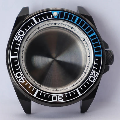 43.8mm Modified Samurai Diving Watch Case Sapphire Glass For NH35 NH36 NH38 4R36