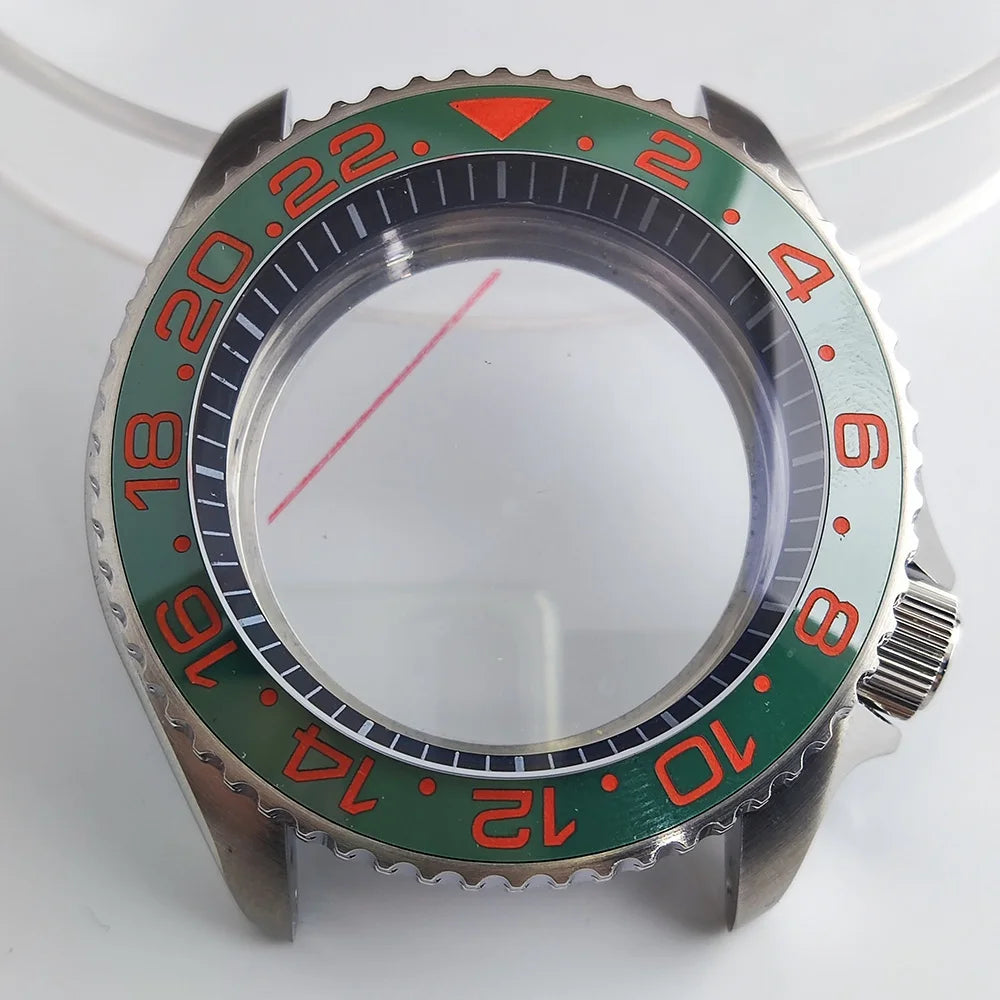 Case 41.5mm Convex Sapphire Glass Ceramic Bezel Stainless Steel Black Matte Waterproof Case Fit NH 35 NH36 Movement Case
