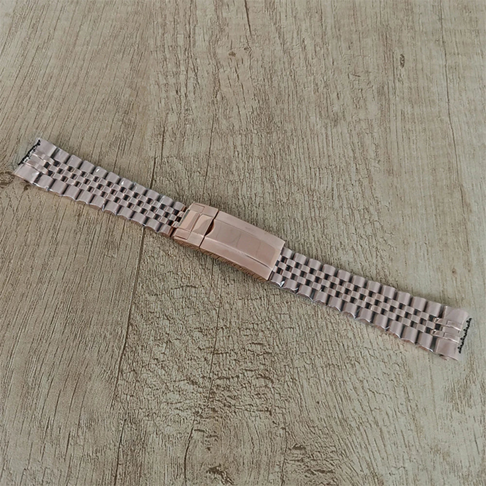 39MM RoseGold Watch Case Strap for VK63 316L Steel Shell Watchband Case Bracelet