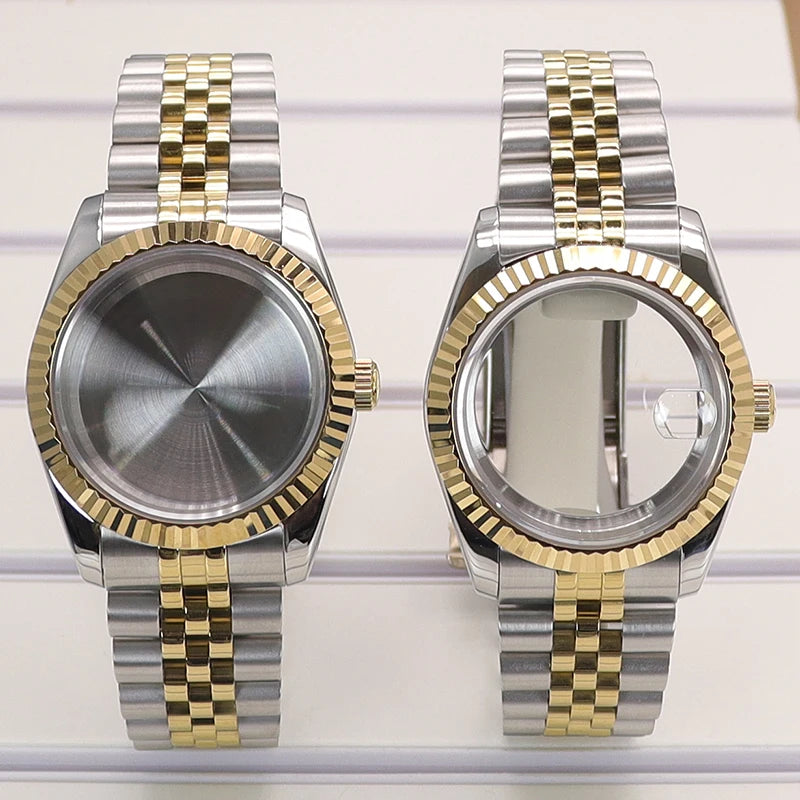 36/39mm Fluted Watch Case Sapphire Glass For NH35 NH36 NH34 4R36 Miyota 8215