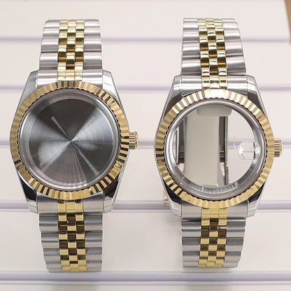 36/39mm Fluted Watch Case Sapphire Glass For NH35 NH36 NH34 4R36 Miyota 8215