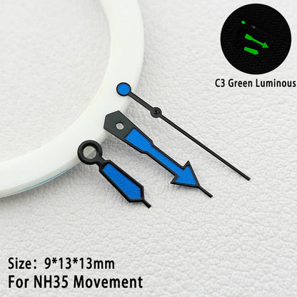 Watch Hands C3 Green Luminous Multi Color Suitable For NH34 NH35 Movement