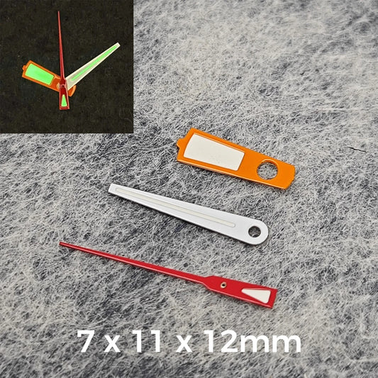 Orange White Red with Green Luminous Watch Hands for NH35/NH36/4R36/7S