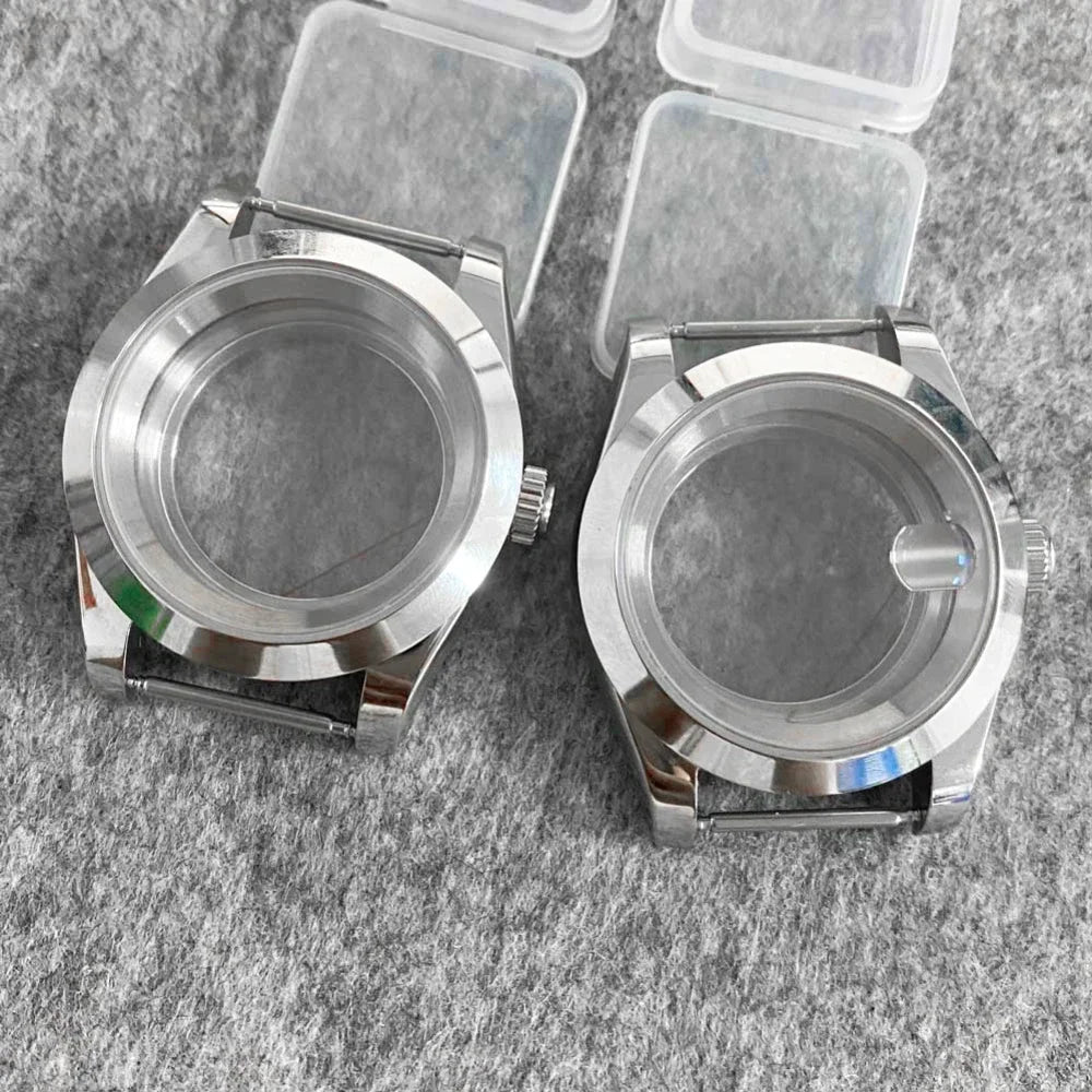 39mm Steel Watch Case Transparent Bottom with Sapphire Glass for NH35/NH36