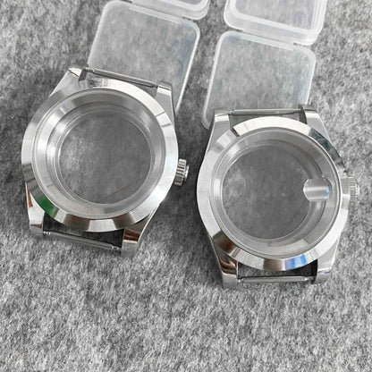 39mm Steel Watch Case Transparent Bottom with Sapphire Glass for NH35/NH36