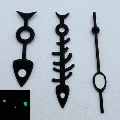 Modified Green Luminous Fish Bone Watch Hands for NH35/NH36/4R/7S Movement