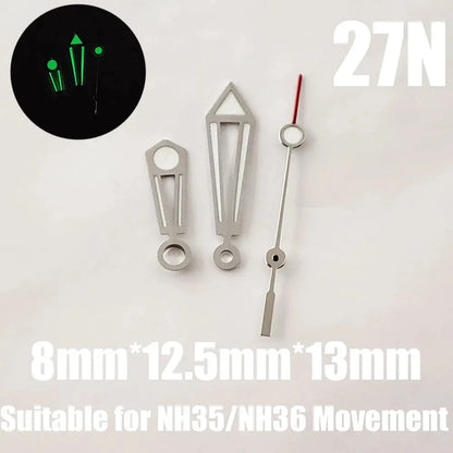 Green luminous watch hands, NH35, NH36, 72, 70, 4R, 7S, 27N-32N, watch