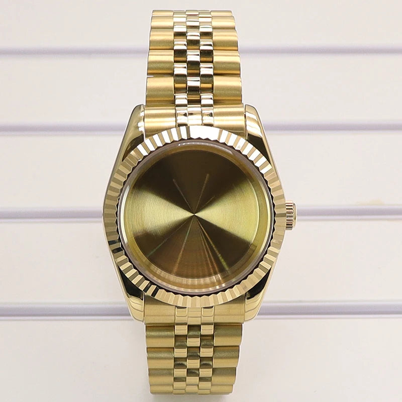 36mm/39mm Fluted Watch Case Sapphire Glass For NH35 NH36 NH38 Miyota 8215 8205