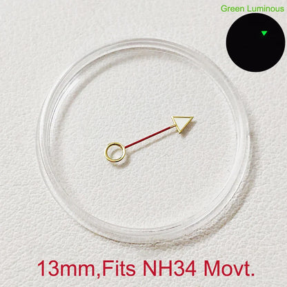 GMT Watch Hands Fit For NH34 NH35 NH36 Movement C3 Green Luminous Watches Parts