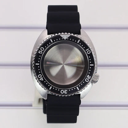 45mm Turtle Abalone Watch Case For NH35 NH36 NH34 NH38 Steel Chapter Ring Bezel