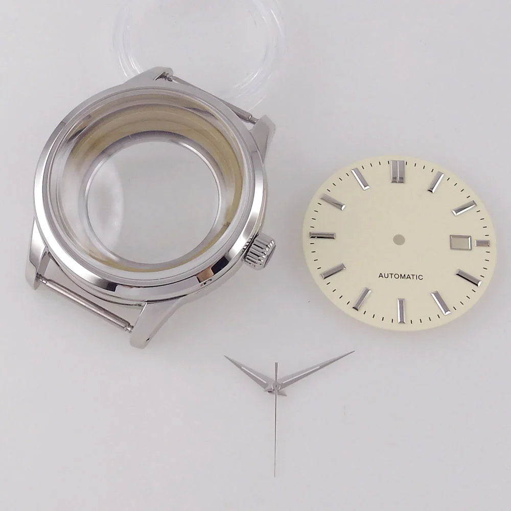 40mm Watch Case Double Bow Domed Sapphire Crystal for GS NH35 NH36 Movement