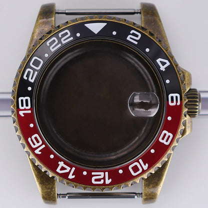 40mm Bronze SUB Watch Case Bezel For NH35/36 GMT NH34/38 4R36 Sapphire Crystal