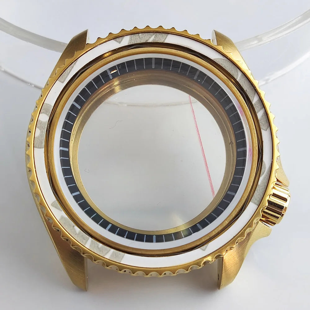 Plane Sapphire Glass Ceramic Bezel Stainless Steel Watch Case Fit NH 35 NH36 Movement High End Waterproof Watch Case