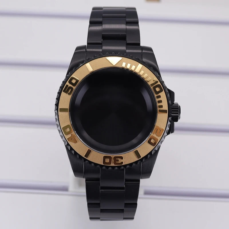 40mm Watch Case PVD Strap Sapphire For NH35 NH36 NH34 ETA 2824 8215 GMT SUB