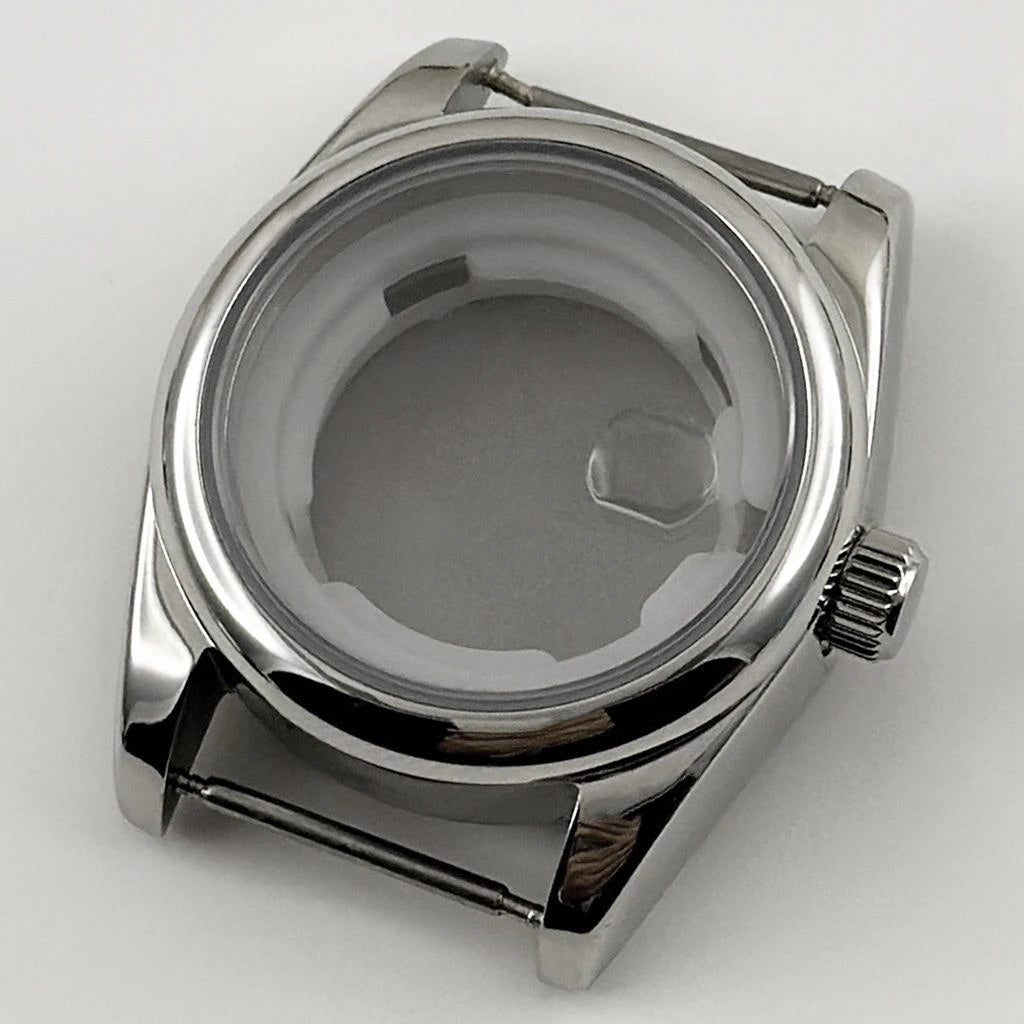 31MM Ladies Round Polished Fluted Bezel Sapphire Crystal Watch Case for NH05/06