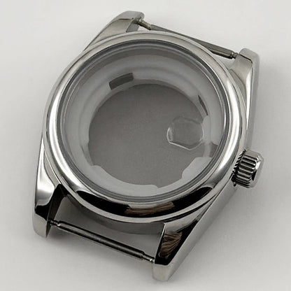 31MM Ladies Round Polished Fluted Bezel Sapphire Crystal Watch Case for NH05/06