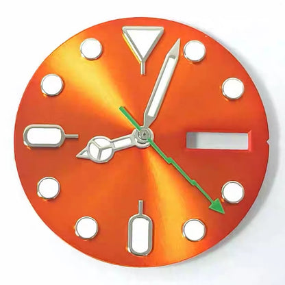 28.5mm Luminous Dual Calendar Sunburst Watch Dial with Lightning Hands Fit NH36