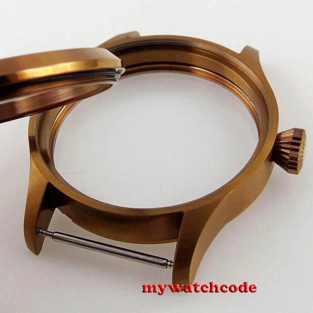 Brushed 42mm Sapphire Glass 316L PVD Watch Case fit Seagull ST3600 6497 6498