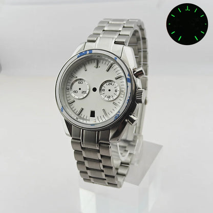 39.7mm Silver 316L Steel Watch Case 20mm Strap Solid VK63 Watch Header For VK63
