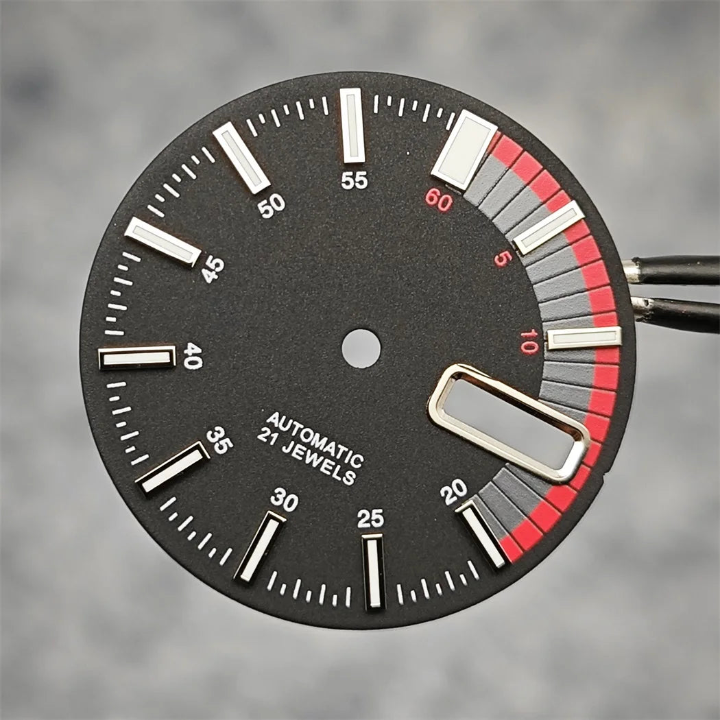 28.5mm Watch Dial Green Luminous Modified Diving Dial for NH35/4R35 Movement