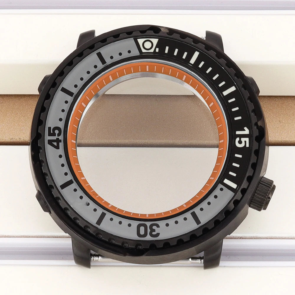 43mm Watch Case For NH34 NH35 NH36 NH38 Tuna Sapphire Crystal Luminous Bezel