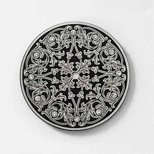 36mm Modified Retro Silver Floral Watch Dial for ETA 6497 ST3600 Movement