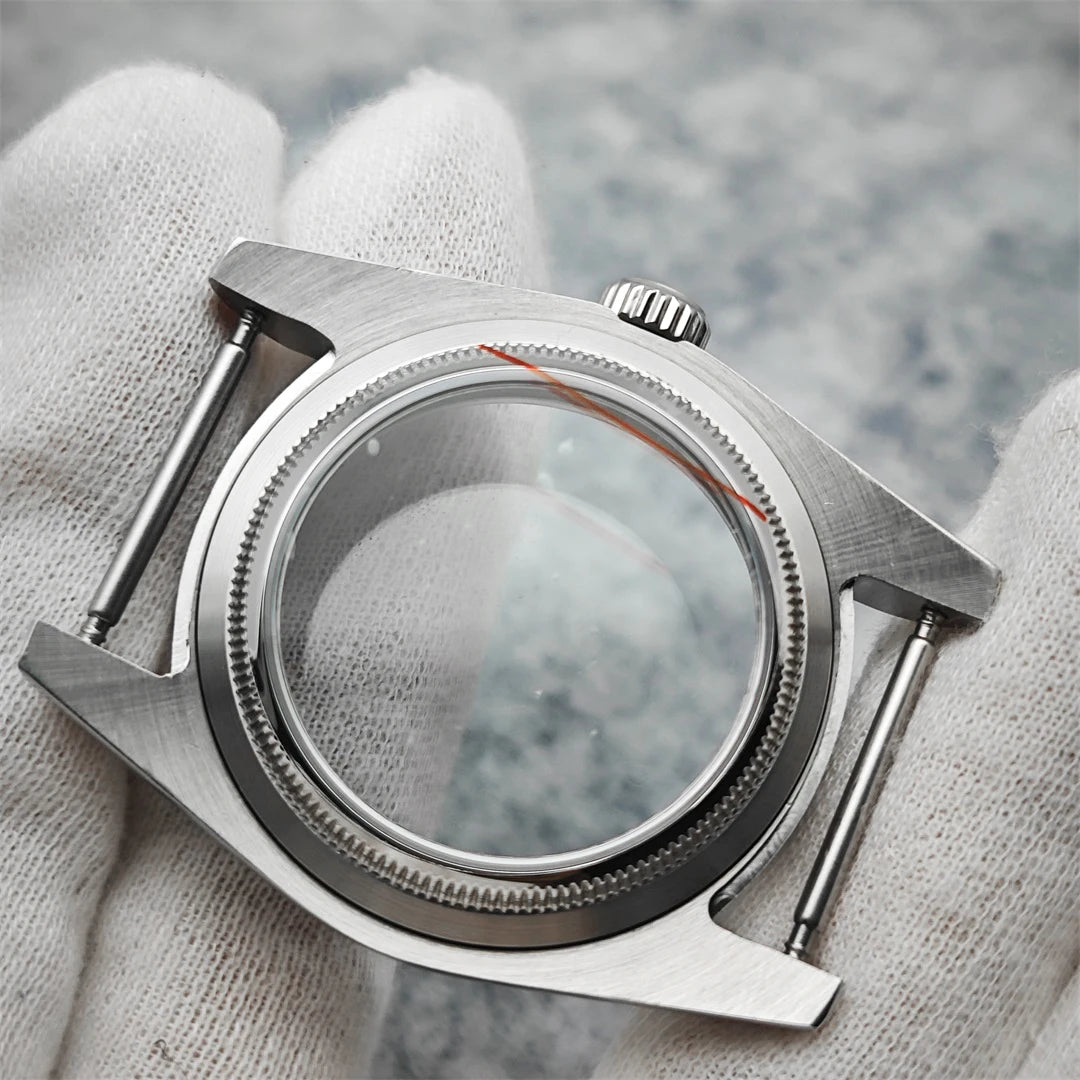 36mm Toothed Ring Stainless Steel Watch Case Sapphire Glass for NH35/NH36/4R