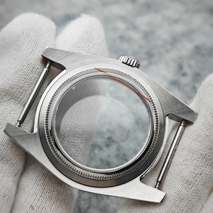 36mm Toothed Ring Stainless Steel Watch Case Sapphire Glass for NH35/NH36/4R