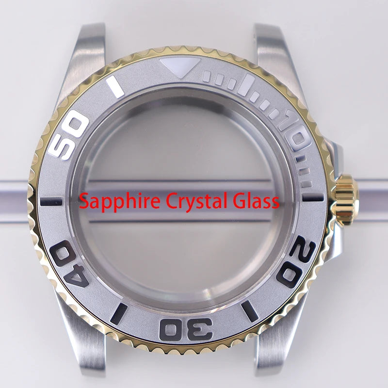 40mm Watch Case Sapphire Glass For NH35 NH36 34 8215 2824 PT5000 Fit 28.5mm Dial