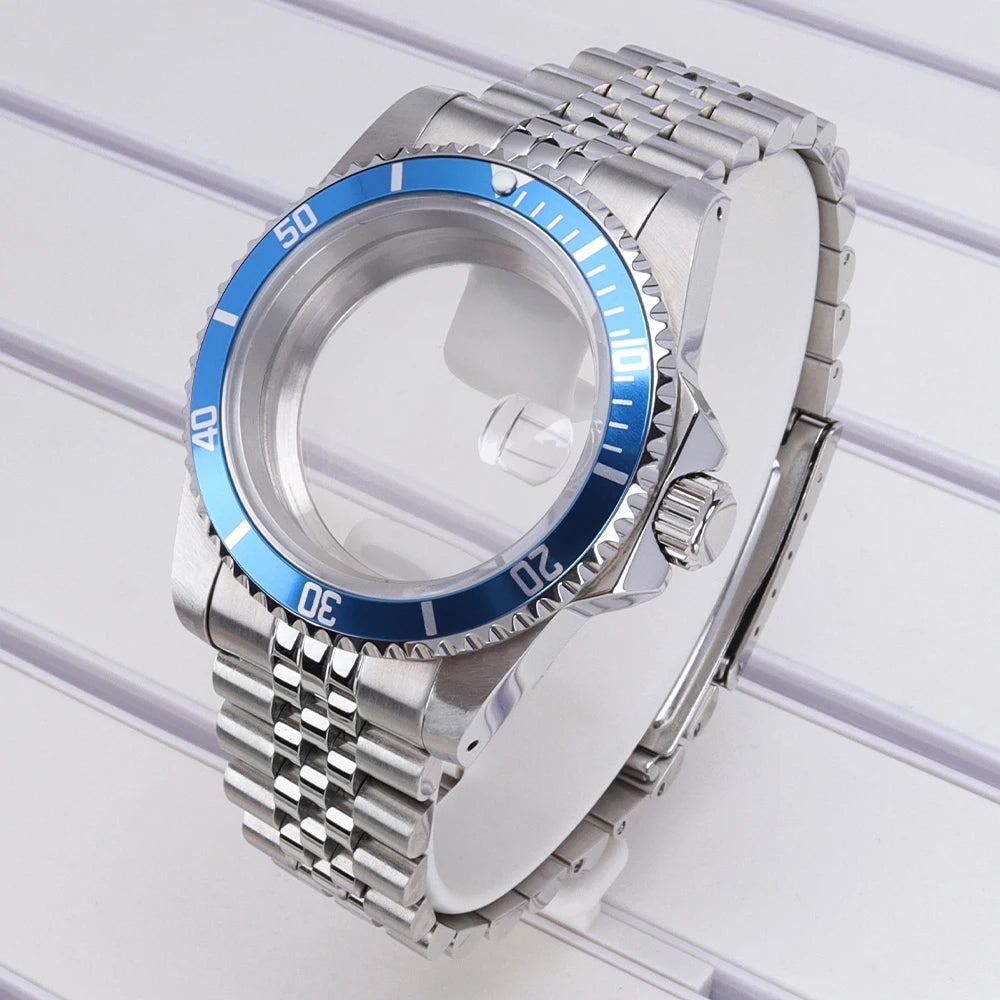 38mm Diving Steel Watch Case Sapphire For NH35 NH36 NH34/38 NH70 For Retro SUB
