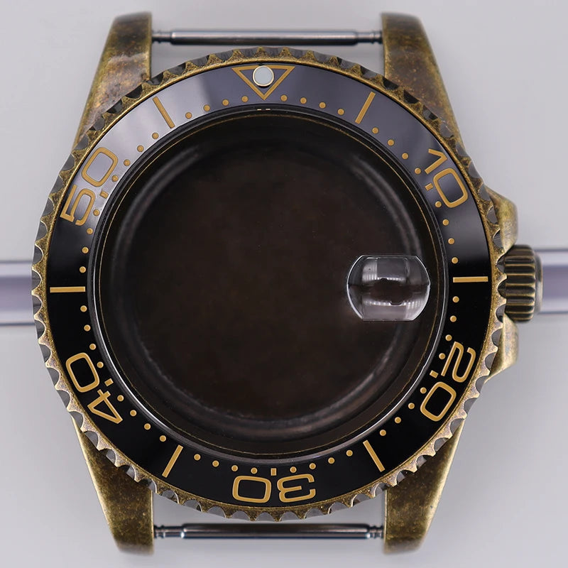 40mm Bronze SUB Watch Case Bezel For NH35/36 GMT NH34/38 4R36 Sapphire Crystal
